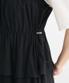 Green Parks ラメリブペプラムドッキングワンピース