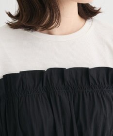 Green Parks ラメリブペプラムドッキングワンピース