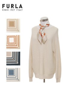 MOONBAT 【美人百花4月号掲載/シルク100%】フルラ (FURLA) スクエア柄 シルクプリントスカーフ 65cm×65cm