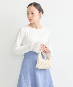 earth music&ecology フリルスリーブリブプルオーバー