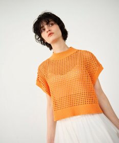 GRACE CONTINENTAL メッシュルーズニットトップ