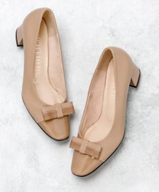 Dominic3 グログランリボン スクエアトゥパンプス