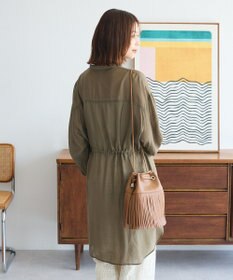 Green Parks バンドカラー比翼タック袖チュニック