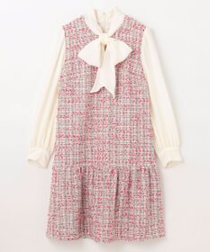 GRACE CONTINENTAL ツイードコンビワンピース