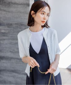 組曲 【前後着用可】MINAレーシーニット カーディガン