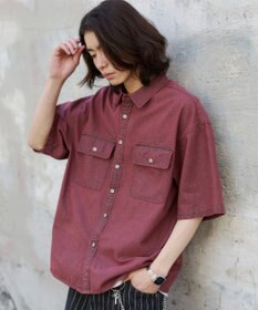 WEGO 【ユニセックス着用ITEM/MLサイズ展開】カラーデニムシャツ（SS）