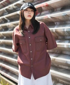 WEGO 【ユニセックス着用ITEM/MLサイズ展開】カラーデニムシャツ（SS）