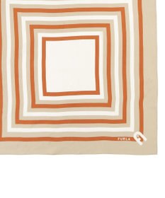 MOONBAT 【美人百花4月号掲載/シルク100%】フルラ (FURLA) スクエア柄 シルクプリントスカーフ 65cm×65cm