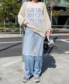 WEGO ジャガードメッシュニットビッグプルオーバー