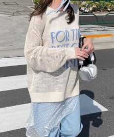 WEGO ジャガードメッシュニットビッグプルオーバー