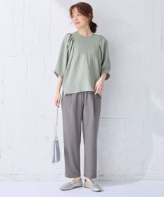 ANY 【洗濯機可/接触冷感/UVケア】イージーケアライトストレッチテーパードパンツ