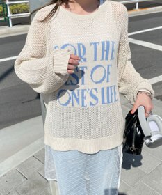 WEGO ジャガードメッシュニットビッグプルオーバー