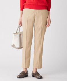 J.PRESS LADIES 【洗える】ポリエステルレーヨンマイクロギャバストレッチ テーパード パンツ