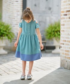 組曲 KIDS 【UVケア】【150-160㎝】バイカラー ワンピース