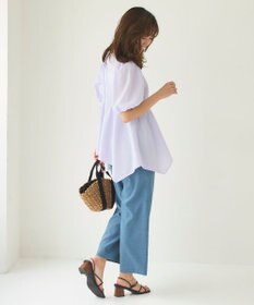 Feroux 【洗える】パフスリーブチュニック ブラウス