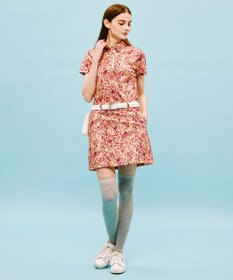 23区GOLF 【WOMEN】プランティカプリント 総柄 半袖ポロシャツ