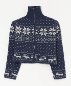 WEGO ユキガラダブルジップカーデ