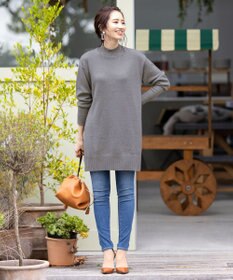 Tiaclasse L 【洗える】体型カバーも叶うMIX糸ニットチュニック