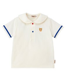 MIKI HOUSE HOT BISCUITS 【70-110cm】 くま耳 セーラーカラー半袖Tシャツ