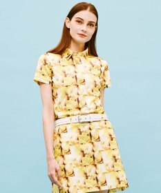 23区GOLF 【WOMEN】プランティカプリント 総柄 半袖ポロシャツ