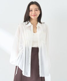 earth music&ecology ウエストドロストシアーシャツ