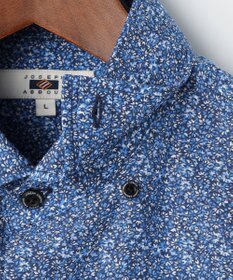 JOSEPH ABBOUD 【キングサイズ・清涼・リネンブレンド】コットンリネン ボイルフラワープリント 半袖シャツ
