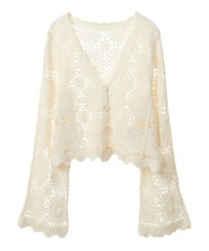 earth music&ecology クロシェ風カーディガン