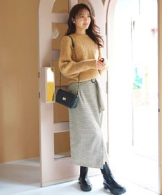 Feroux 【洗える】バックルデザイン タイトスカート