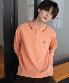 WEGO 【25年秋冬新作/ユニセックスITEM/SMLサイズ展開】別注USPOLOラインポロシャツ（長袖）