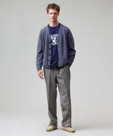 J.PRESS MEN 【J.PRESS ORIGINALS】【UNISEX】Wool Polyester Gunclub Check Piped Stem Nontuck Slacks