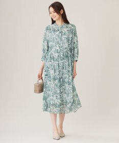 自由区 L 【洗える】ランドスケーププリント ワンピース