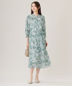 自由区 L 【洗える】ランドスケーププリント ワンピース