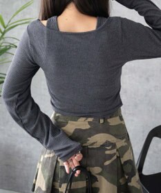 WEGO レイヤードレースアップ長袖トップス