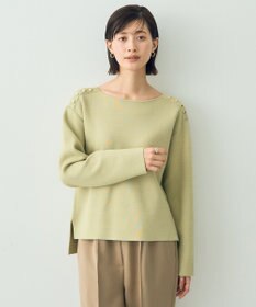 YECCA VECCA ミラノリブ金釦ニット