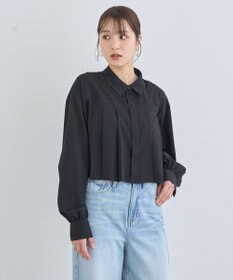 earth music&ecology タックプリーツショートシャツ