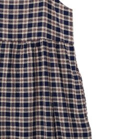 earth music&ecology シャーリングラメチェックキャミワンピース