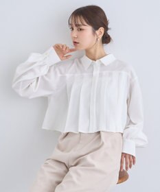 earth music&ecology タックプリーツショートシャツ