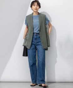 美品！23区DENIM ワイドレッグデニム ダークブルー ニジュウサンクオオキイサイズ 23区（大きいサイズ） 【RED CARD