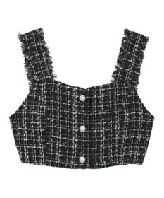 earth music&ecology 【セットアップ可】フリンジツイードビスチェ