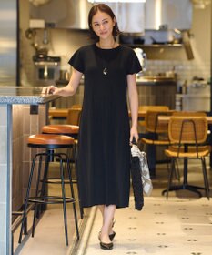 自由区 【洗える】ハイツイストコットンアセテート ニットワンピース