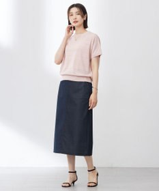 J.PRESS LADIES L 【洗える】シャンブレーサテン ナロー スカート