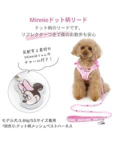 PET PARADISE ディズニー ミニーマウス ピンク ドット リード  【４Ｓ~３Ｓ】