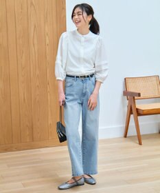 ANY 【大好評につき新色登場/洗濯機可/ウエストゴム/ストレッチ】ワイドデニムパンツ