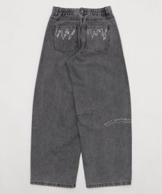 WEGO 刺繍ロゴバレルレッグパンツ