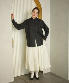 #Newans 【洗濯機可能/シワになりにくい】パネルフリルシャツ