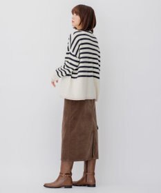 23区 【洗える】23区DENIM ベルベットストレッチ Aライン スカート