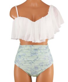 San-ai Resort（三愛水着楽園） 【2025年新作】軽い着け心地でしっかり盛れる【楽盛り水着】　ワンショルフリルワイヤービキニ　9M【San-ai Resort（サンアイリゾート）】