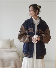 WEGO 【ユニセックス着用ITEM/SMLサイズ展開】メルトンワッペンスタジャン