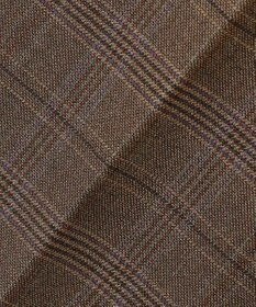 J.PRESS LADIES L 【洗える】T/Rアルガンシルクチェック テーパード パンツ