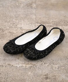 nouvelleRobe Oū 【高反発】Square スクエアトゥ グリッターバレエパンプス